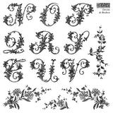 IOD Decor Stamp Dessins de Broderie Labels 6"x6" Four Sheets with Case by Iron Orchid Designs