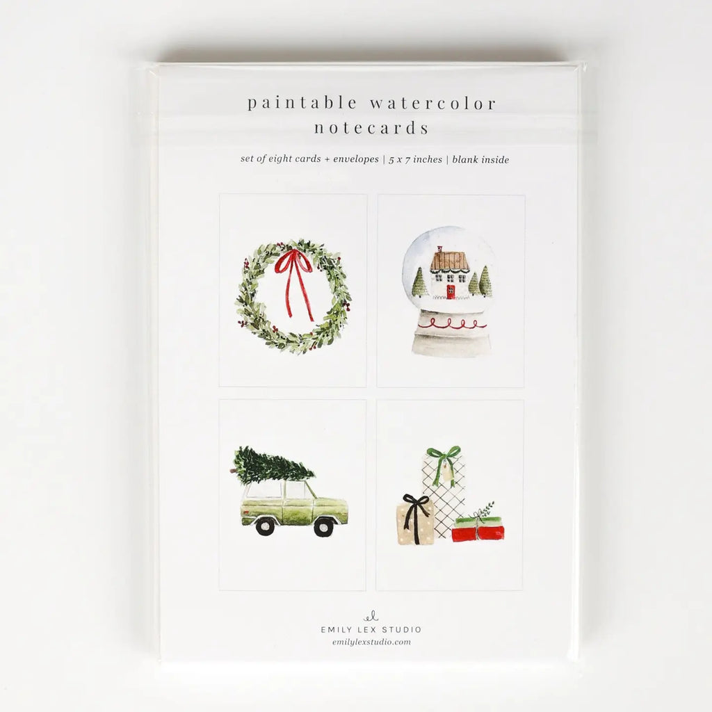 Emily Lex Studios Watercolor Paintable Notecards Christmas Cheer