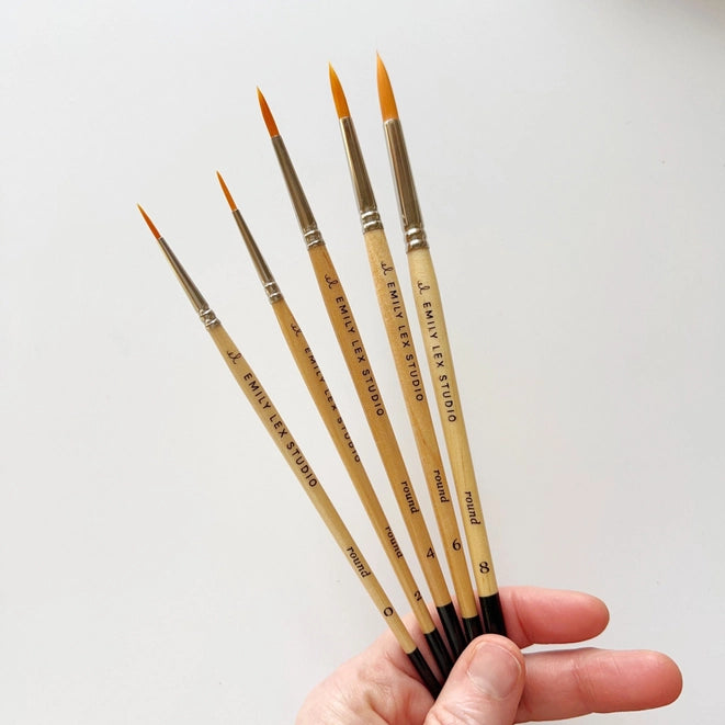 Emily Lex Studios Watercolor Paintbrush Sizes 0, 2, 4, 6 and 8