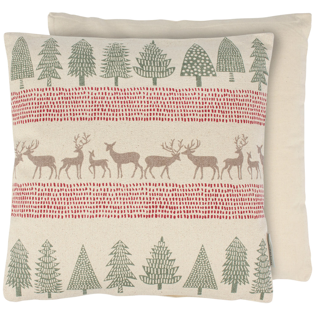 Christmas Pillow Forest Trees & Deer #B167