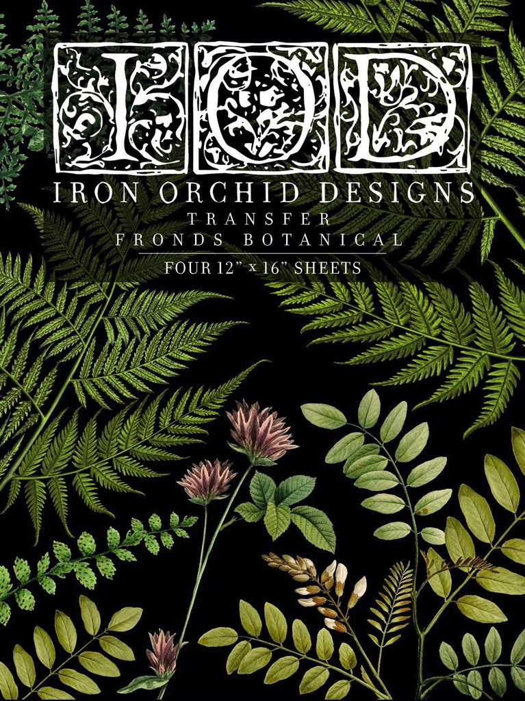 IOD Decor Transfer Fronds Botanical 24 x 33" 4 Pages by Iron Orchid Designs