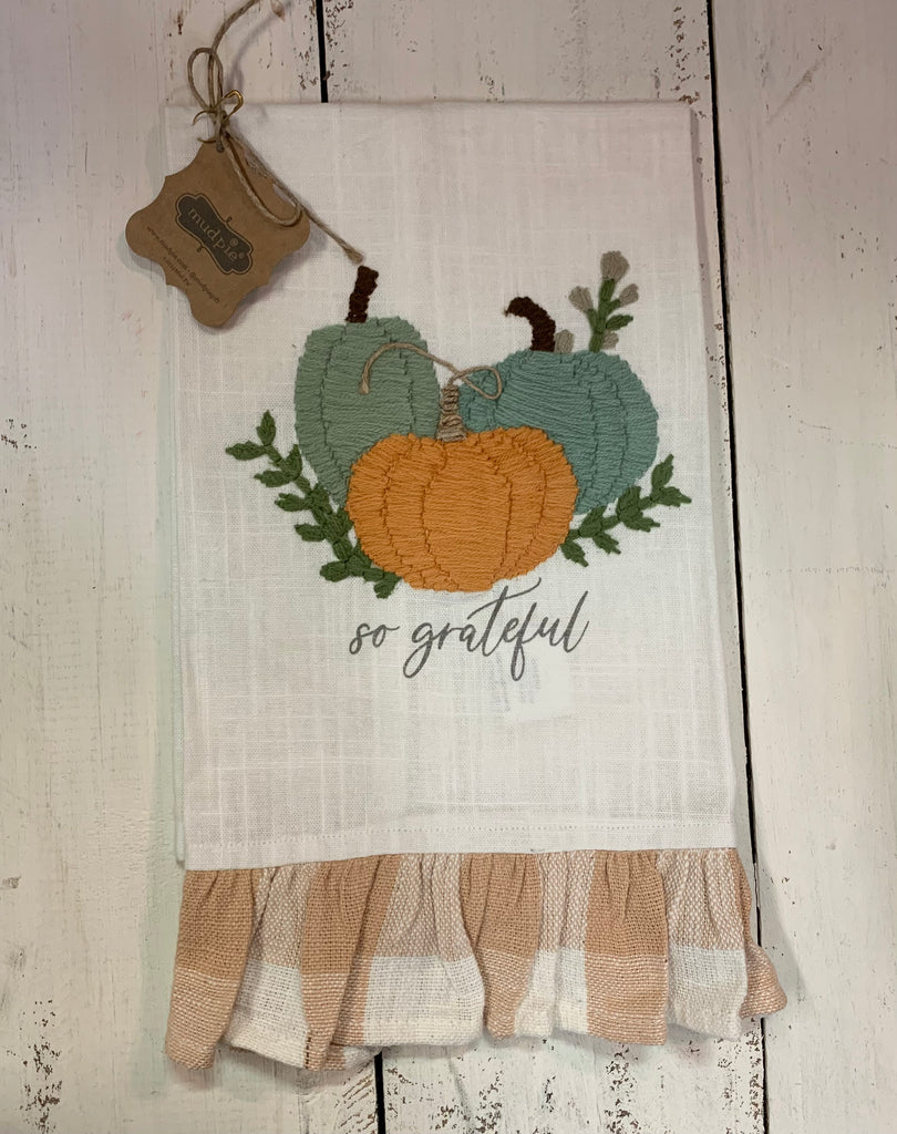 Three Pumpkins Fall Hand Towel