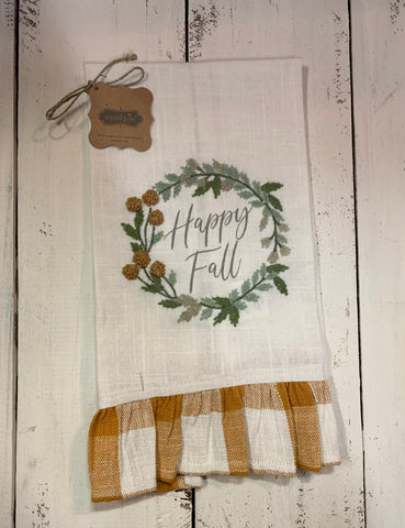 Happy Fall Wreath Hand Towel