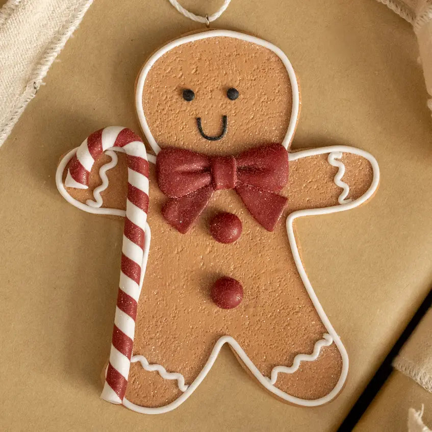 Christmas Ornament- Gingerbread Man with Candy Cane
