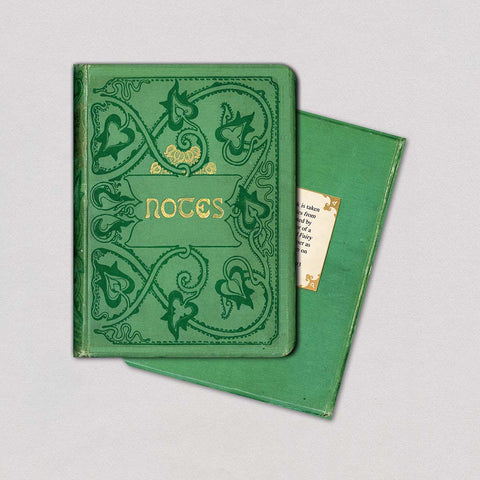 Laughing Elephant Notebook Green Vines with Gold