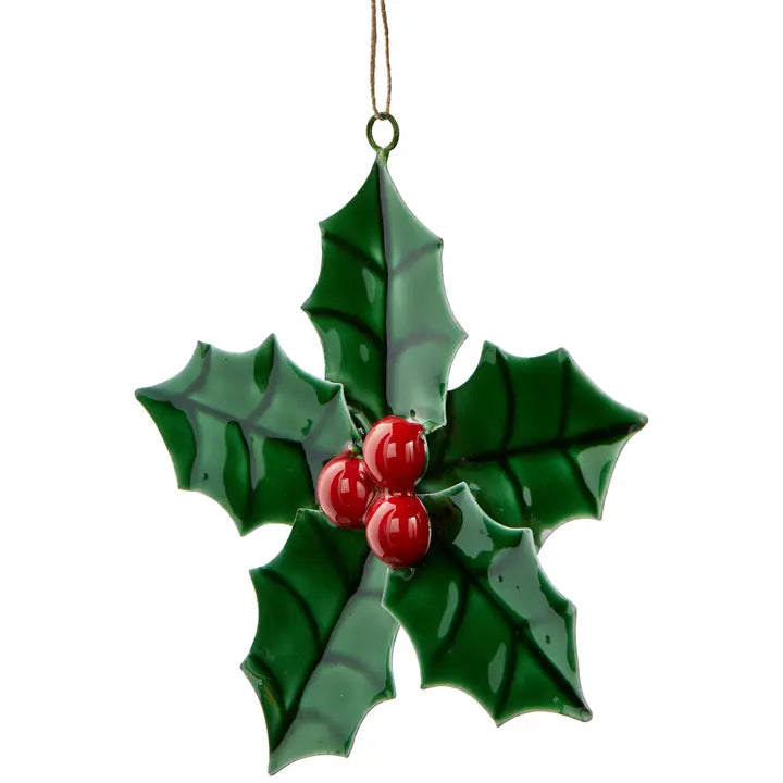 Christmas Ornament- Holly Enamel Ornament