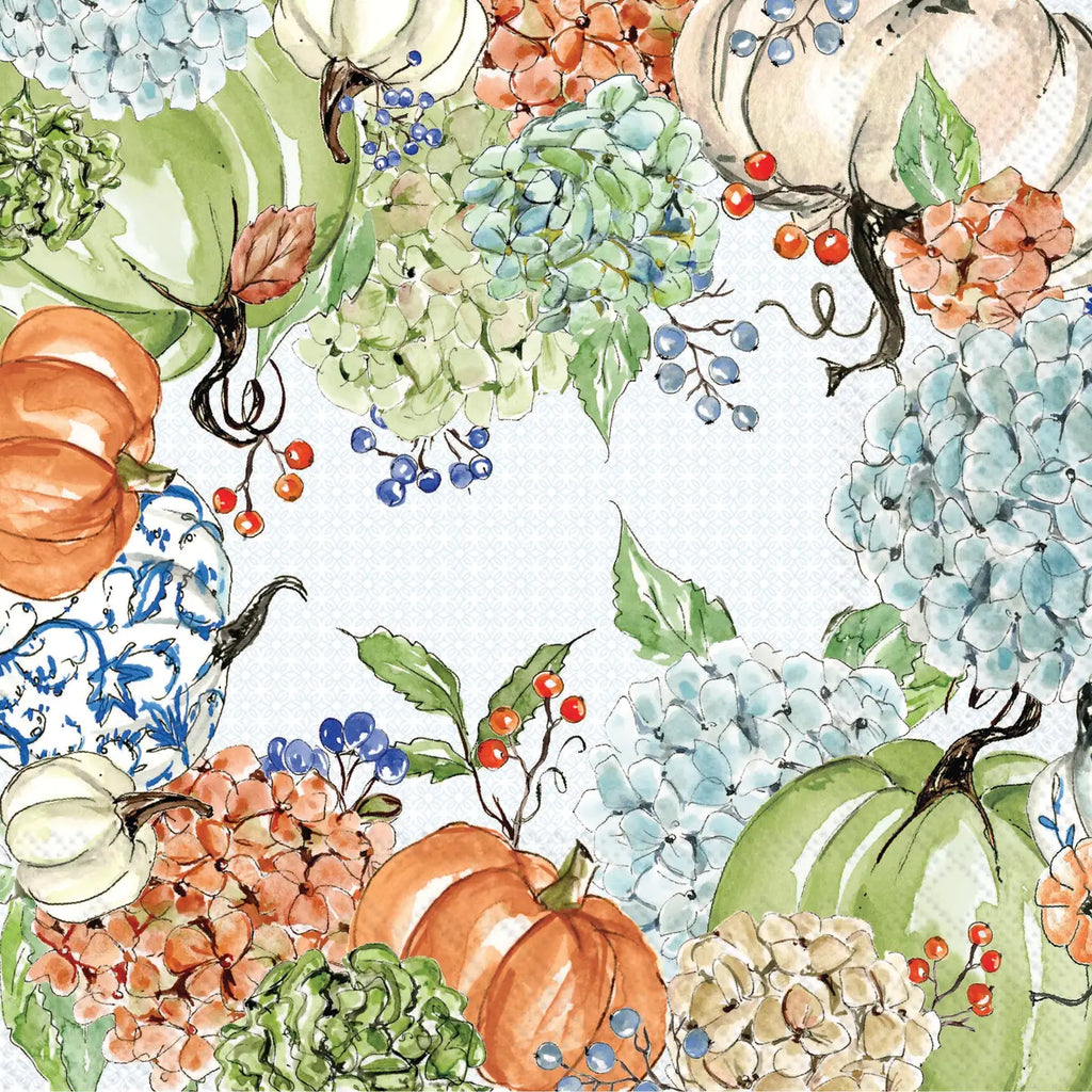 Fall Paper Cocktail and Lunch Napkins Hydrangea
