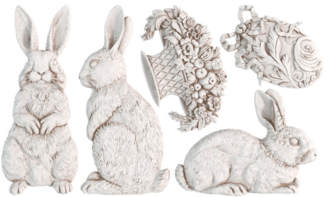 IOD Decor Mould Les Lapins 6"x10" by Iron Orchid Designs