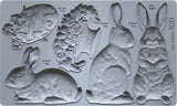 IOD Decor Mould Les Lapins 6"x10" by Iron Orchid Designs