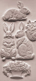 IOD Decor Mould Les Lapins 6"x10" by Iron Orchid Designs