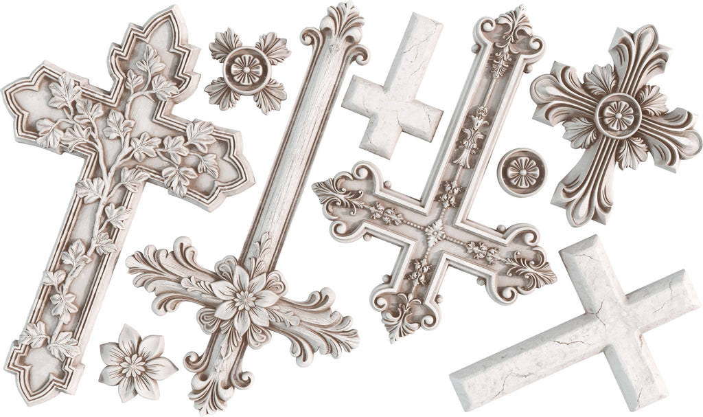 IOD Decor Mould Les Croix 6"x10" by Iron Orchid Designs