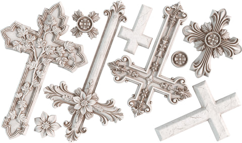 IOD Decor Mould Les Croix 6"x10" by Iron Orchid Designs