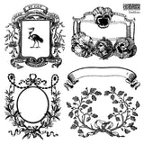 IOD Decor Stamp Emblems  6"x6" Four Sheets with Case by Iron Orchid Designs