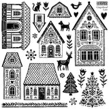 IOD Decor Stamp Gingerbread Lane 12" x 12" by Iron Orchid Designs