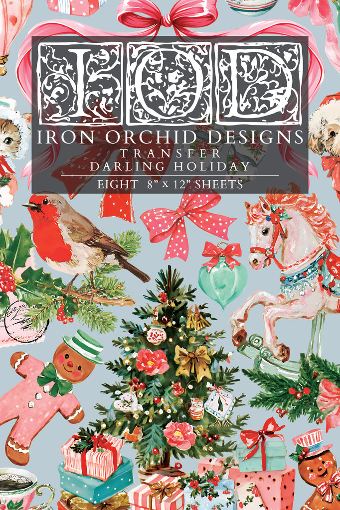 IOD Decor Transfer Darling Holiday 8"x12" 8-Pages Pad by Iron Orchid Designs