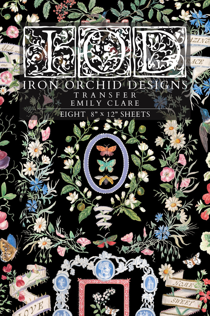 IOD Decor Transfer Emily Clare 8"x12" 8-Pages Pad by Iron Orchid Designs