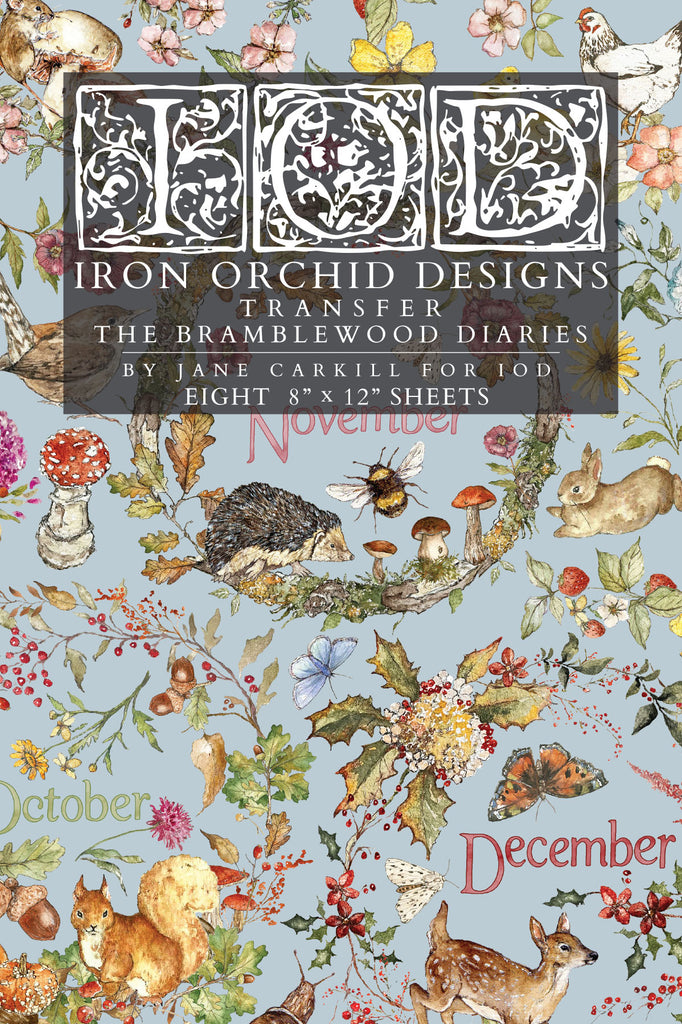 IOD Decor Transfer Bramblewood Diaries 8"x12" 8-Pages Pad by Iron Orchid Designs