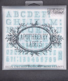 IOD Decor Stamp Apothecary Labels 6"x6" Four Sheets with Case by Iron Orchid Designs