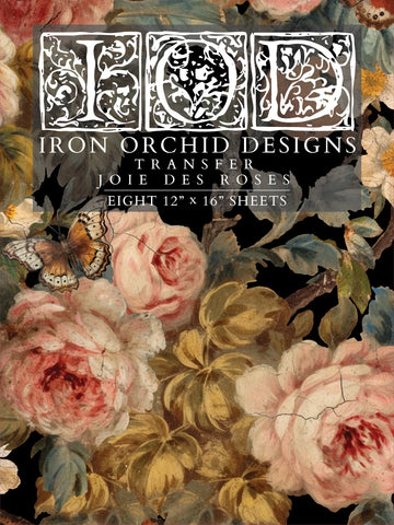 IOD Decor Transfer Joie Des Roses 12" X 16" 8 Pages Pad Joy De by Iron Orchid Designs