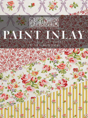 IOD Paint Inlay Ditsy Blooms 12x16" 8 Pages by Iron Orchid Designs