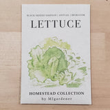 MIGardener Seeds Lettuce Black Seeded Simpson Homestead Collection