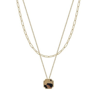 Meghan Browne Eve Leopard Gold Necklace #EVE-LP