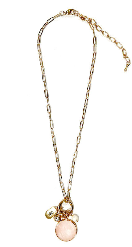 Meghan Browne Finn Pink Quartz Necklace FIN-PQ