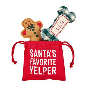 Christmas Santa's Favorite Yelper Dog Toy Set of 3