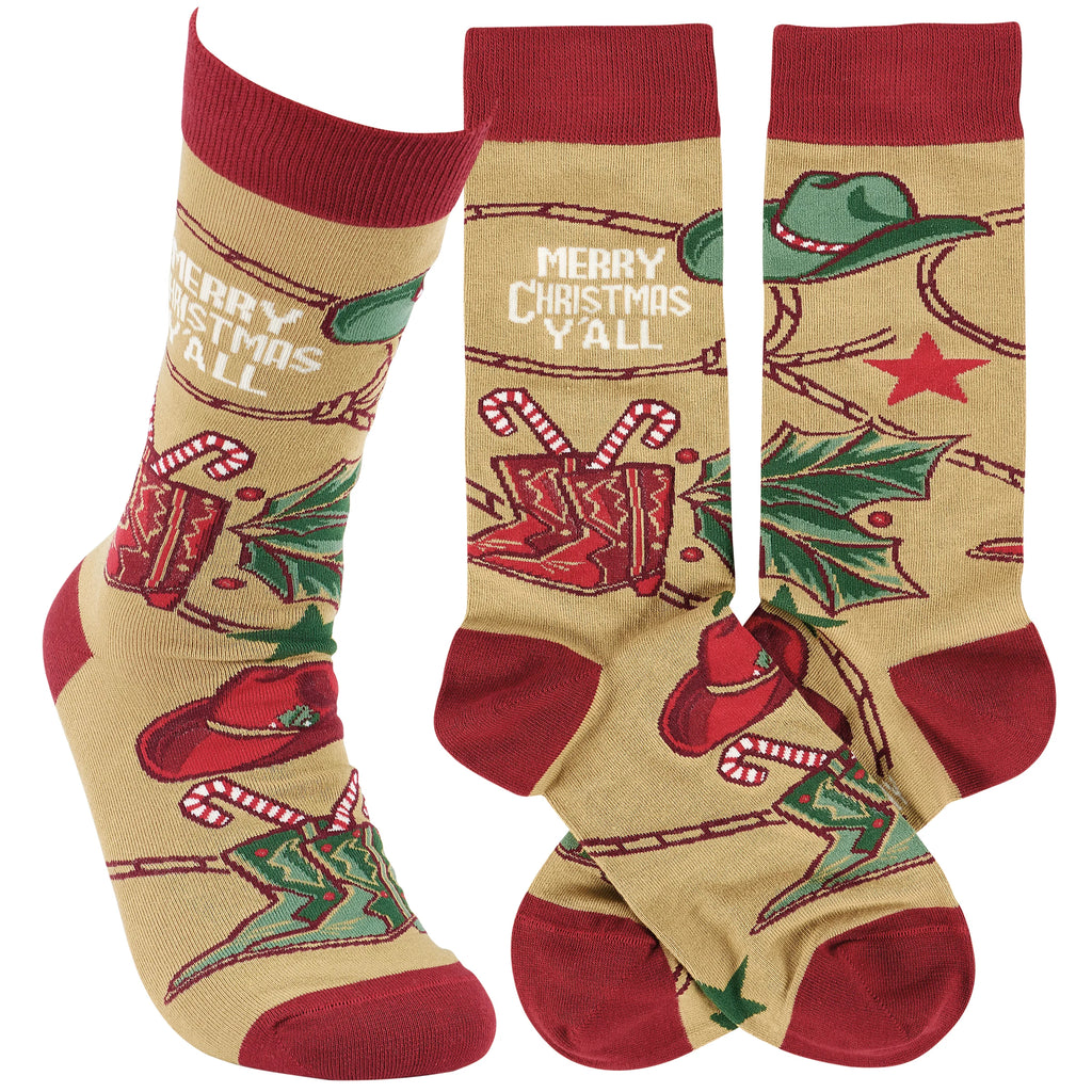 Christmas Socks Merry Christmas Y'all #S463