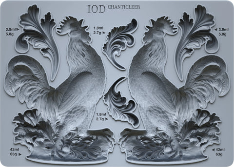 IOD Decor Mould Chanticleer 5x7" by Iron Orchid Design