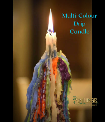 Hippie Multicolor Drippy Candle Set of 2 #1688