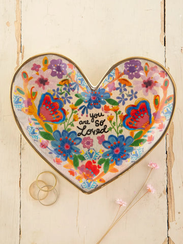Natural Life Heart Trinket Dish "You are so loved"