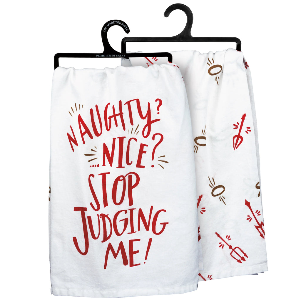 Christmas Towel "Naughty? Nice? Stop Judging me!" #