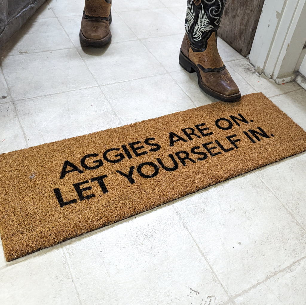 Texas A&M Doormat "Aggies Are On. Let Yourself In" #100-AG106