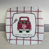 Texas A&M Square Plate with Maroon Truck