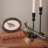 Floral Wall Decor Oval Pheasant Print Framed #1757Z