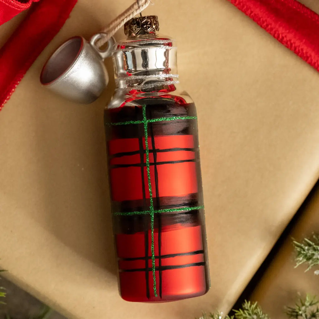 Christmas Ornament- Plaid Thermos Ornament
