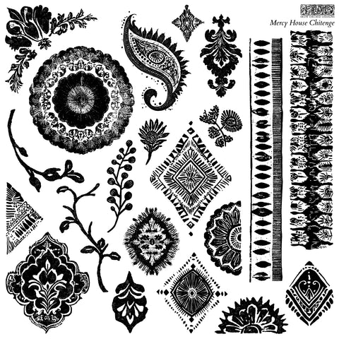 IOD Decor Stamp Mercy House Chitenge 12" x 12" by Iron Orchid Designs