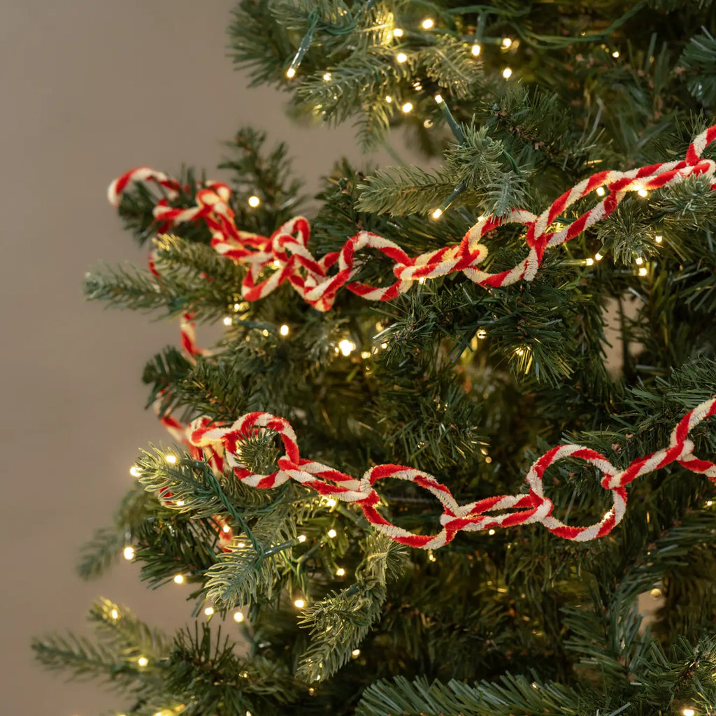 Christmas Ornament- Striped Chenille Garland 6'