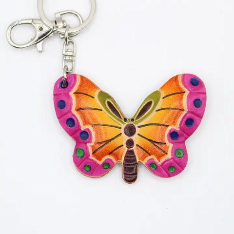 Sunflower Leather Butterfly Key Chain