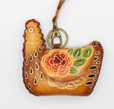 Sunflower Leather Chicken Wristlet Coin Purse