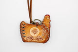 Sunflower Leather Chicken Wristlet Coin Purse