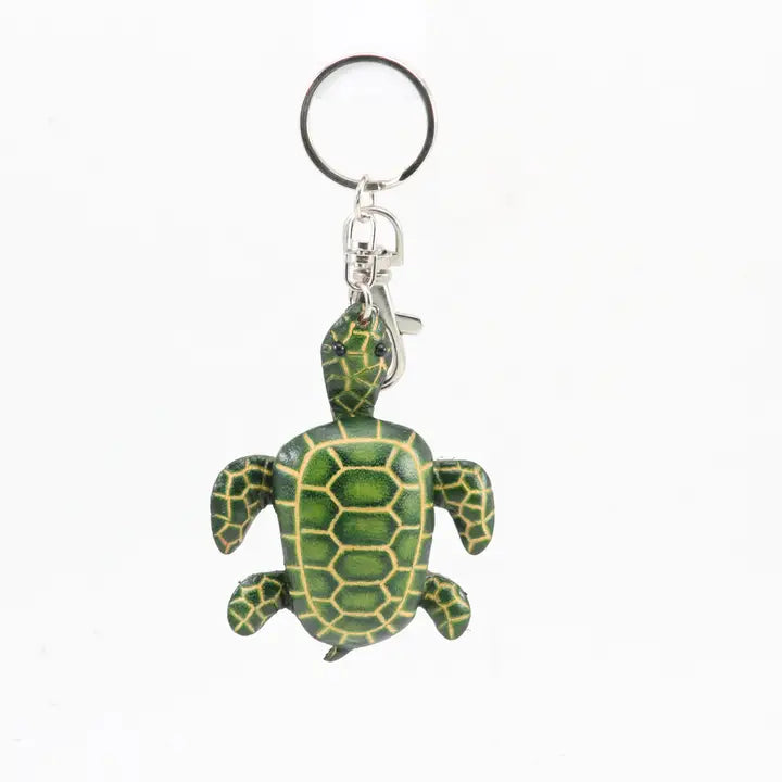 Sunflower Leather Sea Turtle Key Chain