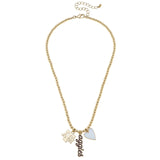 Texas A&M Ball Bead Charm Necklace in Shiny Gold
