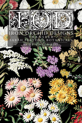 IOD Decor Transfer Sarah Featon's Botanicals 8"X12" 8-Pages Pad by Iron Orchid Designs