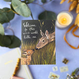 Tiny and Snail Welcome to This Wild World New Baby Card