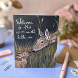 Tiny and Snail Welcome to This Wild World New Baby Card