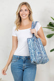 Reversible Quilted Tote Bag- Blue