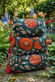 Quilted Makeup/Toiletry Bag- Orange