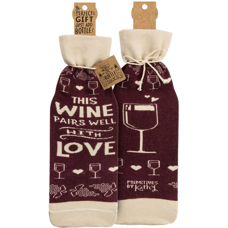Bottle Sock Wine Pairs Well with Love #100-S162